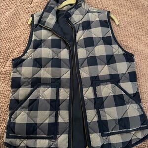 J Crew Buffalo Check Quilted Vest